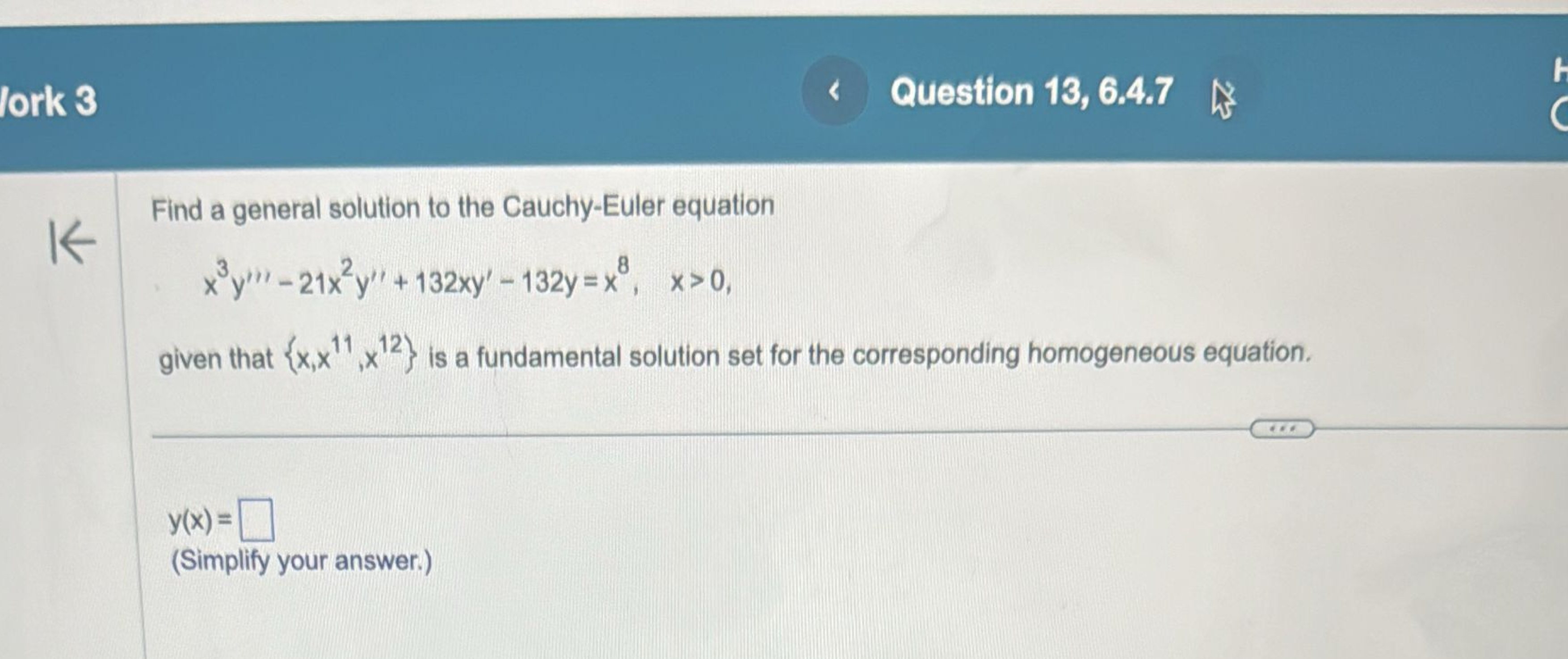 Solved Find a general solution to the Cauchy-Euler | Chegg.com