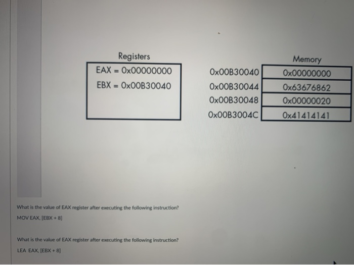 solved-registers-eax-ox00000000-ebx-oxo0b30040-chegg