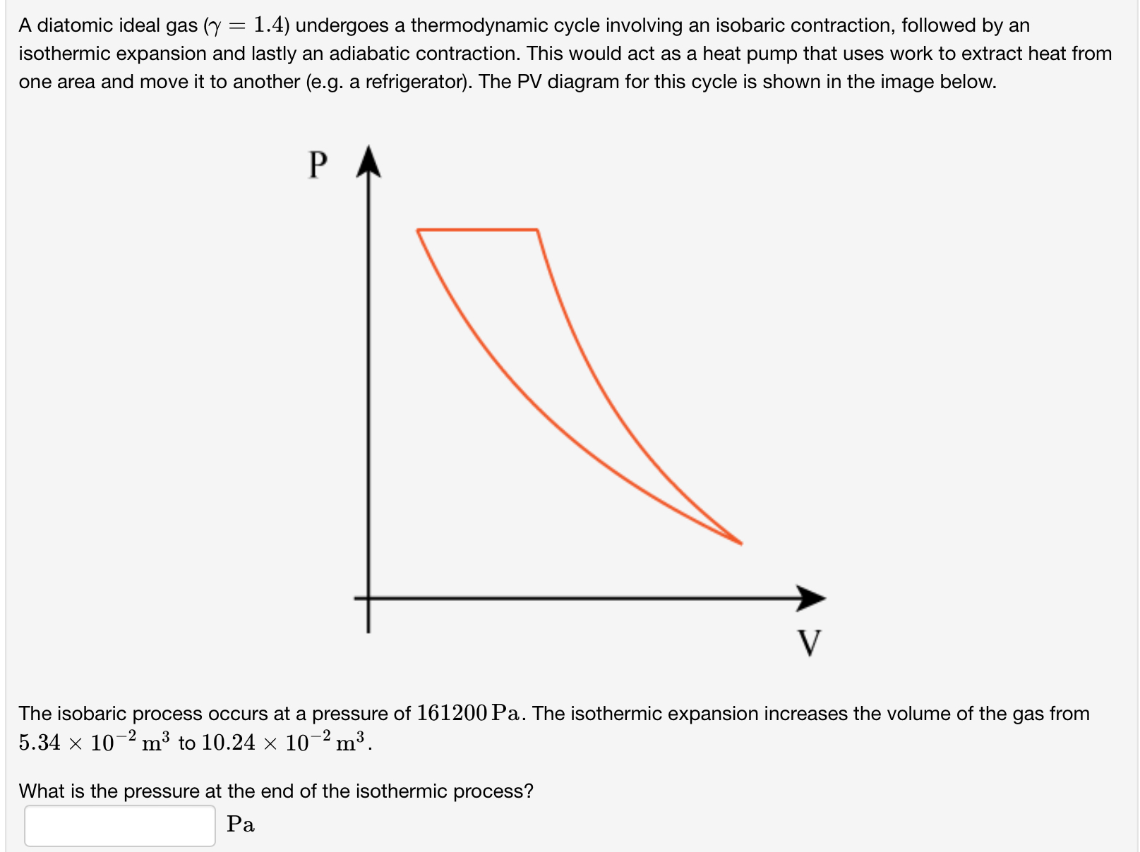 Solved A diatomic ideal gas (γ=1.4) ﻿undergoes a | Chegg.com