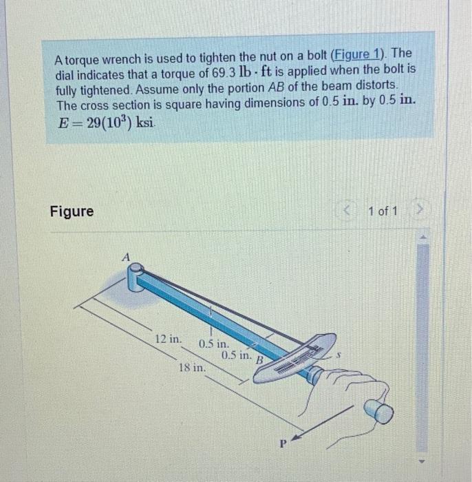 Solved A torque wrench is used to tighten the nut on a bolt