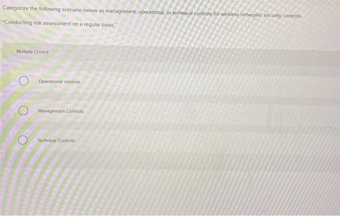 Solved Categorize the following scenario below as | Chegg.com