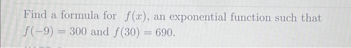 Solved Find a formula for f(x), an exponential function such | Chegg.com