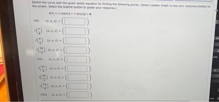 Solved Sketch The Curve With The Given Vector Equation By 