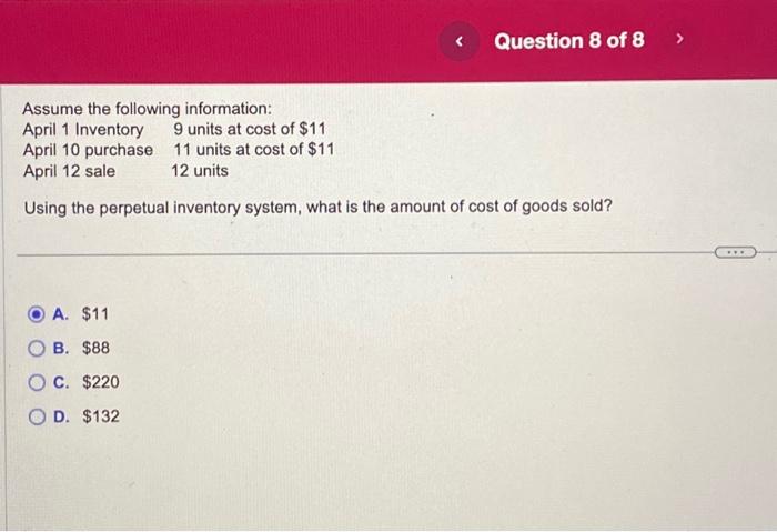 Solved Assume The Following Information: April 1 Inventory 9 | Chegg.com