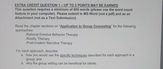 Solved EXTRA CREDIT QUESTION 1 - UP TO 3 POINTS MAY BE | Chegg.com
