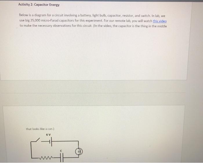 Solved 2. Suppose we did Activity 2 using a 6 Volt battery