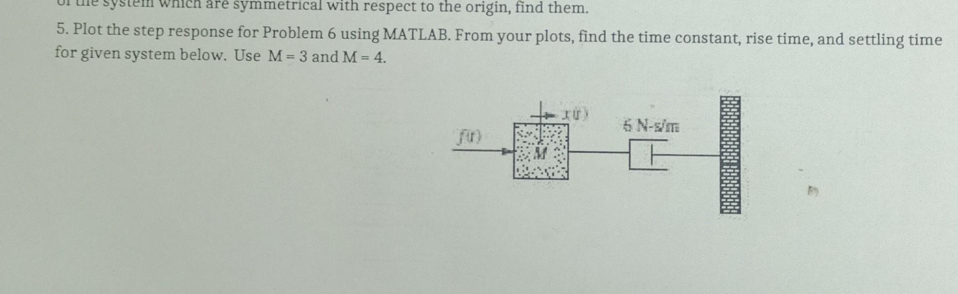 Solved 5. Plot the step response for Problem 6 using MATLAB. | Chegg.com