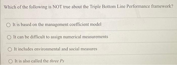 Solved Which of the following is NOT true about the Triple | Chegg.com