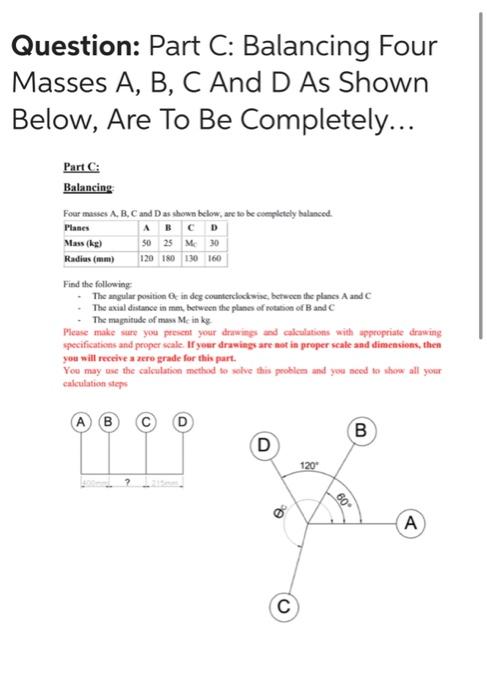 Solved Question: Part C: Balancing Four Masses A, B, C And D | Chegg.com