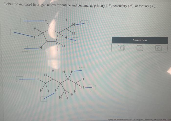 Solved Label the indicated hydrogen atoms for butane and | Chegg.com