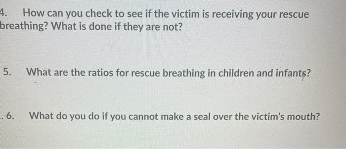 Solved 4. How can you check to see if the victim is | Chegg.com