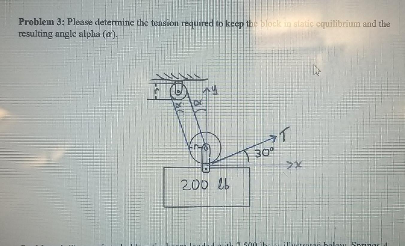 Solved Determine the tension to keep the block in static | Chegg.com