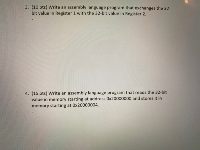 Solved 3. (10 pts) Write an assembly language program that | Chegg.com
