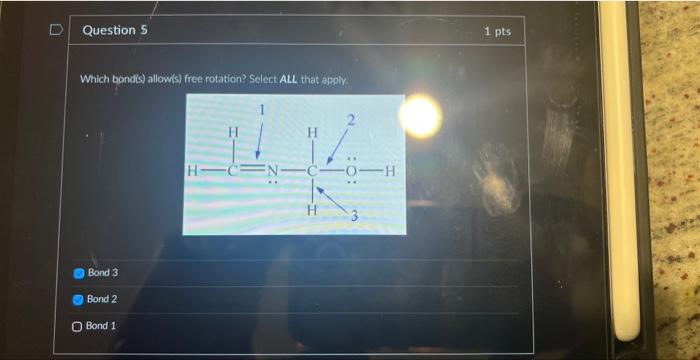 Solved Which bond(s) allow(s) free rotation? Select ALL that | Chegg.com