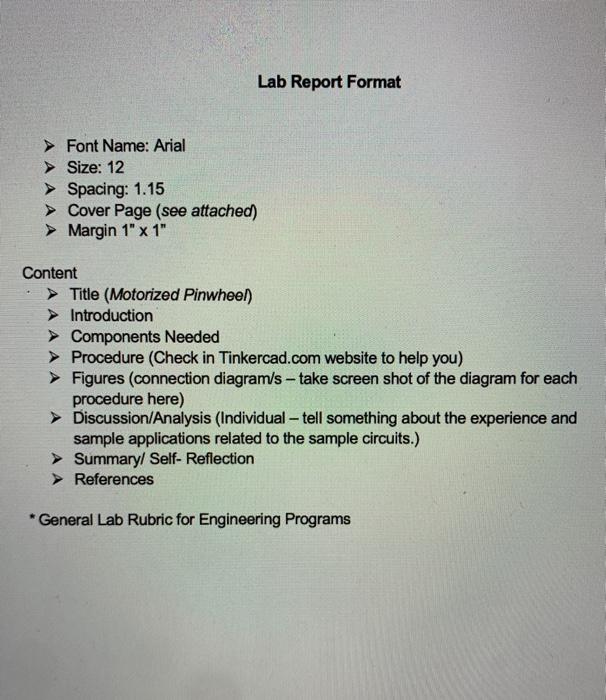 Report format lab