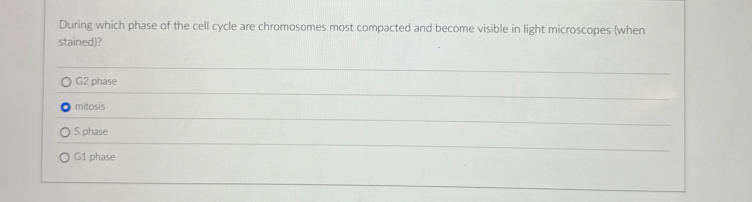 Solved During which phase of the cell cycle are chromosomes