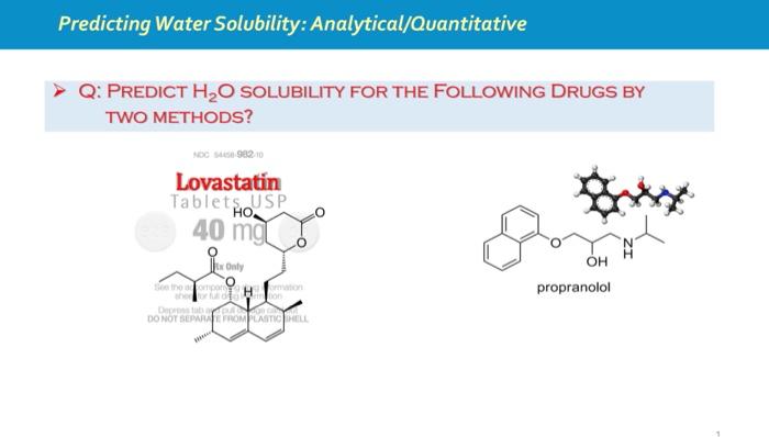 Solved Predicting Water Solubility Analytical Quantitative Chegg Com