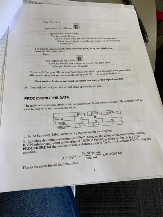 Summary Data Table Chemical Equilibrium: Finding Kc | Chegg.com