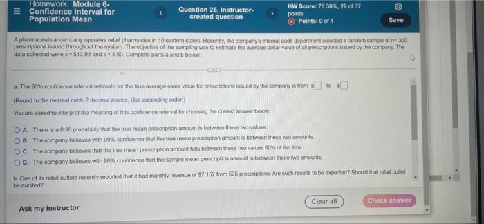 Solved III Homework: Module 6- Confidence interval for | Chegg.com