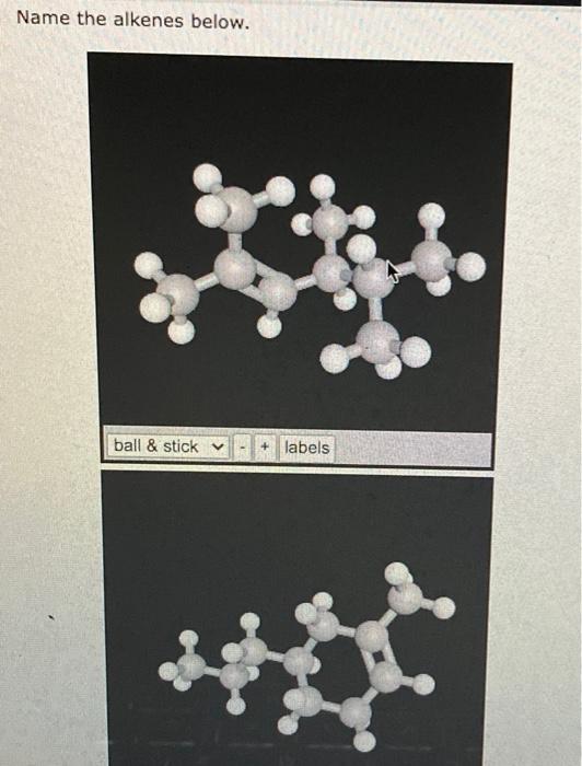 Solved Name the alkenes below. | Chegg.com