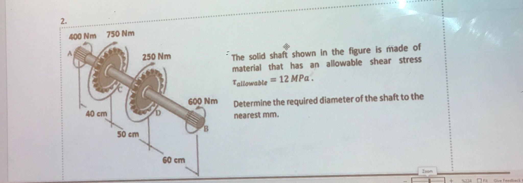 Solved The solid shaft shown in the figure is made of | Chegg.com