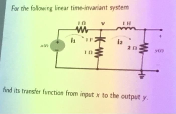 Solved For the following linear time-invariant system find | Chegg.com