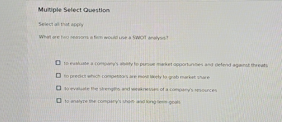 Solved Multiple Select QuestionSelect all that applyWhat are | Chegg.com