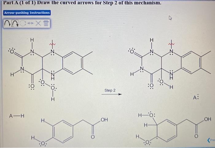 Solved Part A (1 of 1) Draw the curved arrows for Step 2 of | Chegg.com