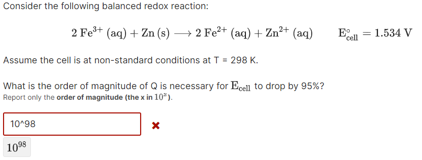 Solved Consider The Following Balanced Redox Chegg Solved Consider The Following Balanced Redox Chegg