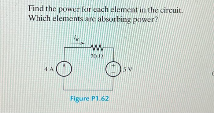 Solved P1.62. Consider the circuit shown in Figure P1.62. | Chegg.com