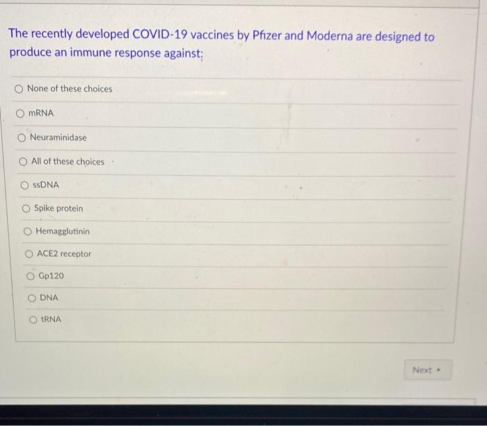 Solved The recently developed COVID-19 vaccines by Pfizer | Chegg.com