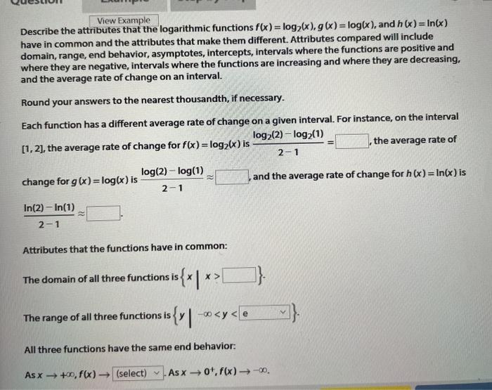 Solved View Example Describe the attributes that the | Chegg.com