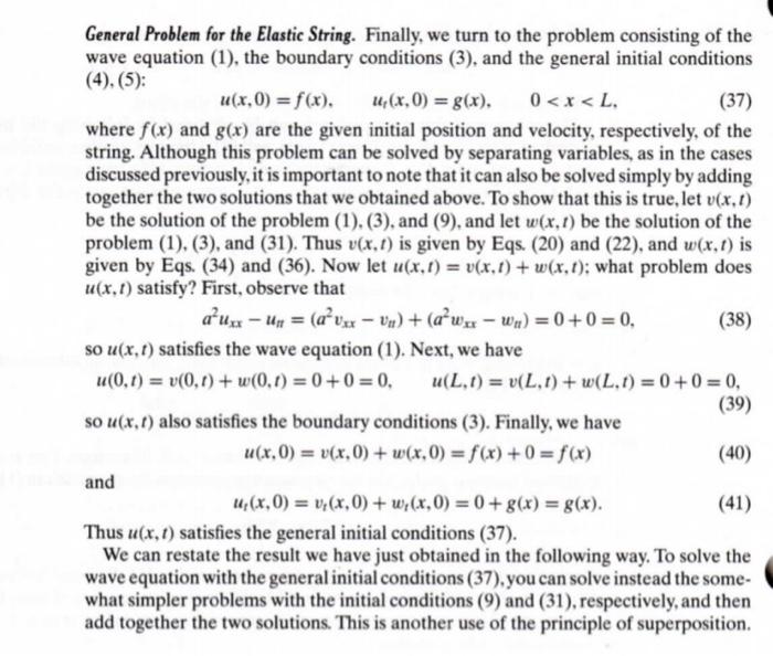 Solved General Problem for the Elastic String. Finally, we | Chegg.com