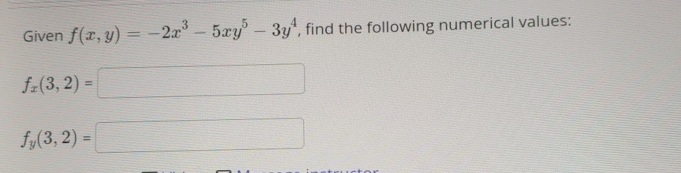 Given Fxy 2x3 5xy5 3y4 ﻿find The Following 9466