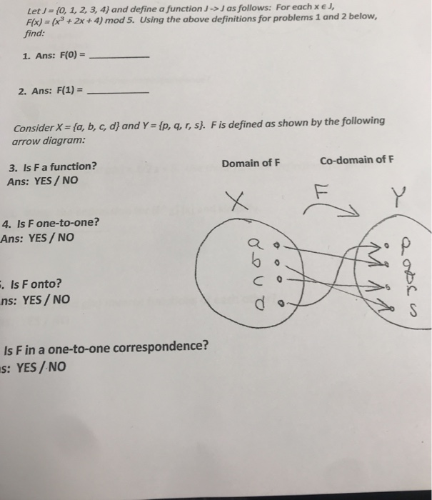 Solved Let J 0 1 2 3 4 And Define A Function J J A Chegg Com