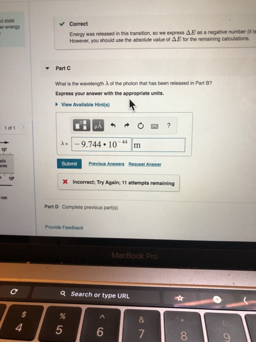 Solved Tate Energy Part A How Much Energy Does The Electr