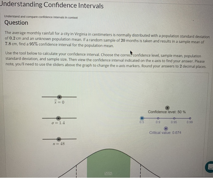 Solved Understanding Confidence Intervals Understand and | Chegg.com