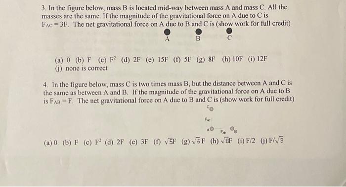 Solved 3. In The Figure Below, Mass B Is Located Mid-way | Chegg.com