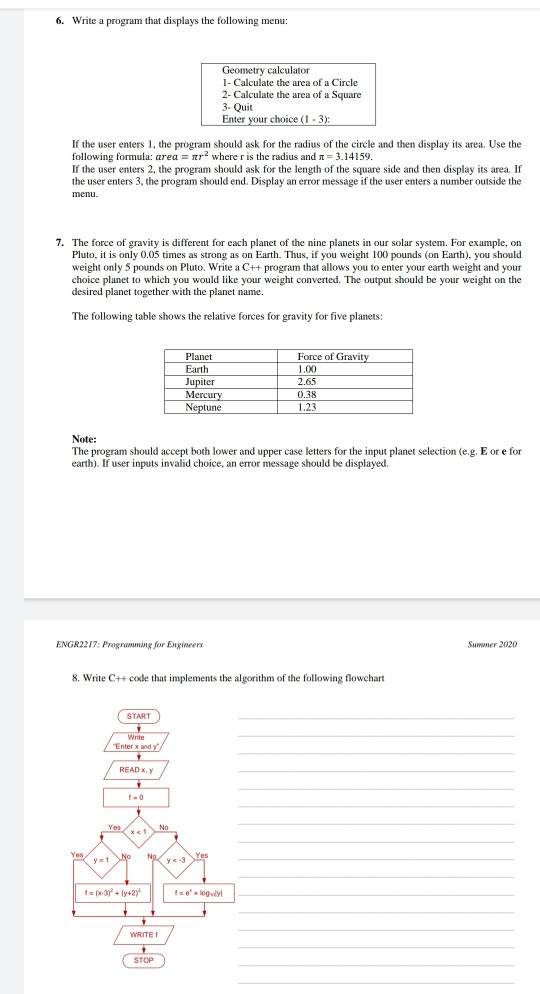 Solved 6. Write a program that displays the following menu: | Chegg.com