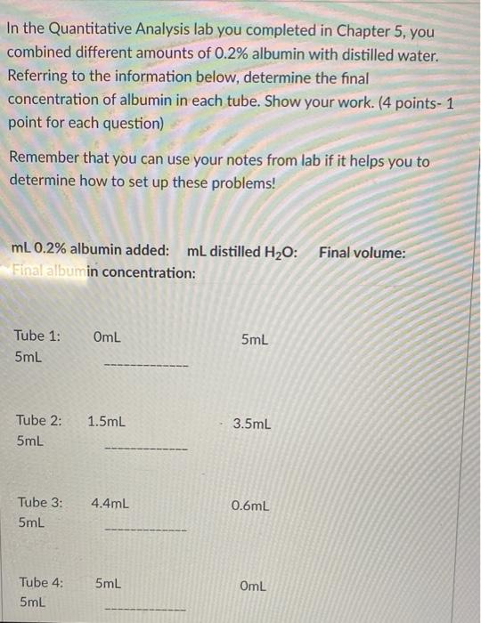Solved In the Quantitative Analysis lab you completed in