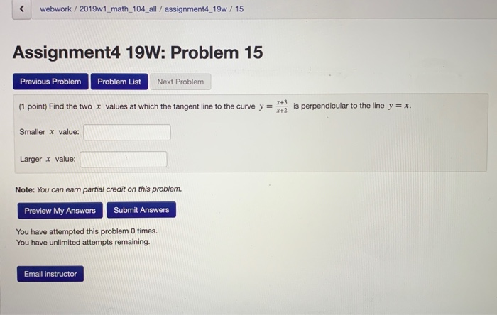 Solved Assignment4 19W: Problem 4 Problem List Next Problem | Chegg.com