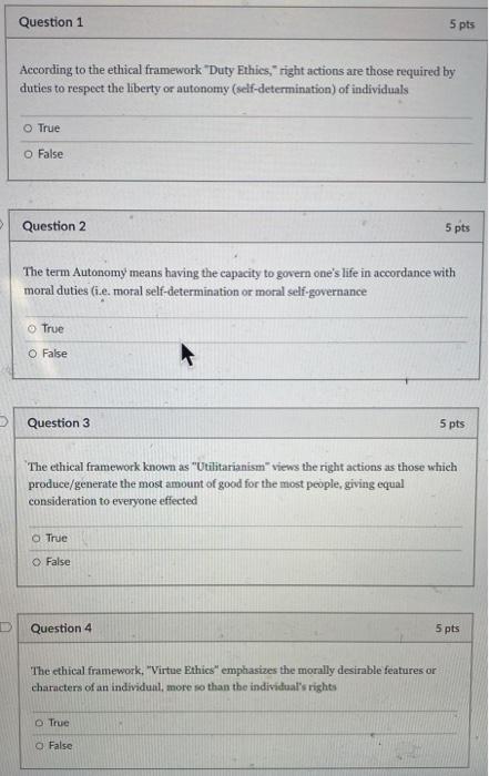 According to the ethical framework "Duty Ethics, | Chegg.com