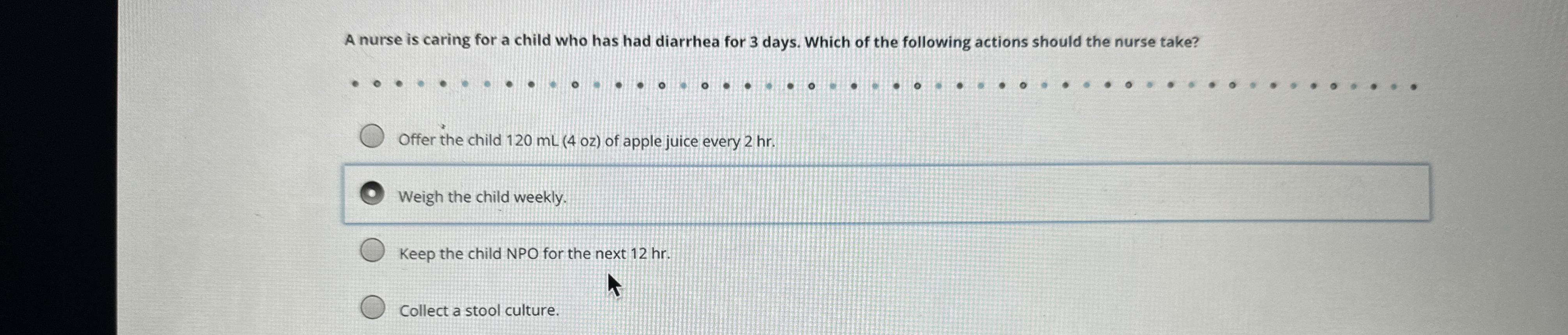 solved-a-nurse-is-caring-for-a-child-who-has-had-diarrhea-chegg