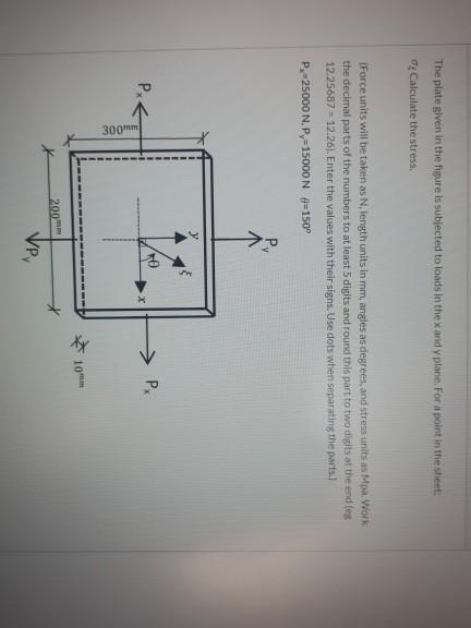 Solved The plate given in the figure is subjected to loads | Chegg.com