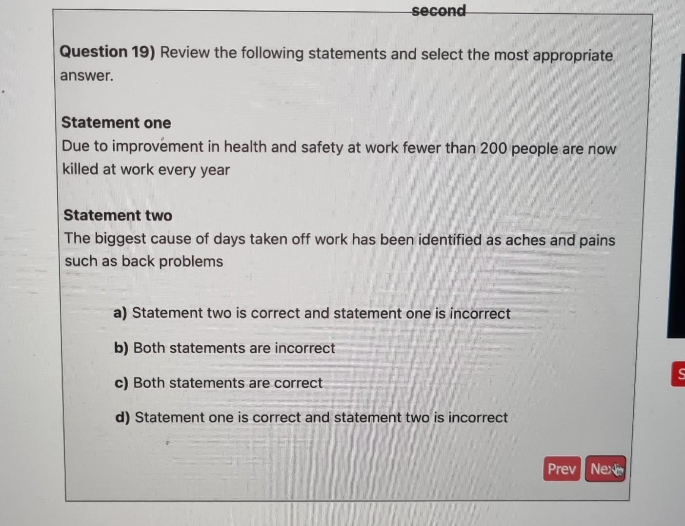 Solved Question 19) Review the following statements and | Chegg.com