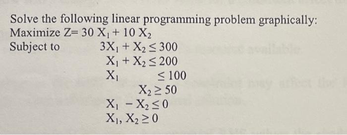 Solved Solve the following linear programming problem | Chegg.com