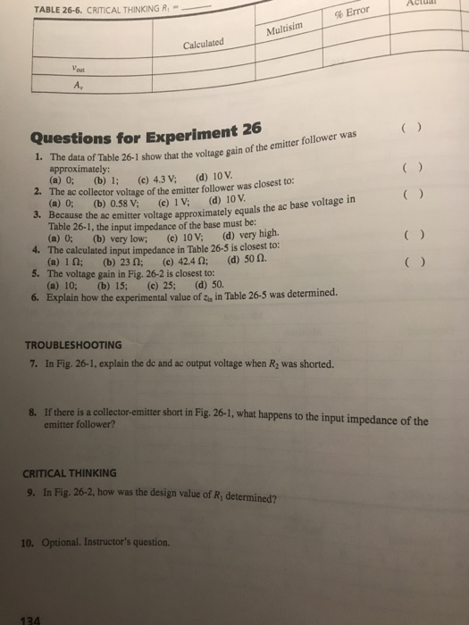 Experiment 26 CC and CB Amplifiers La An emitter