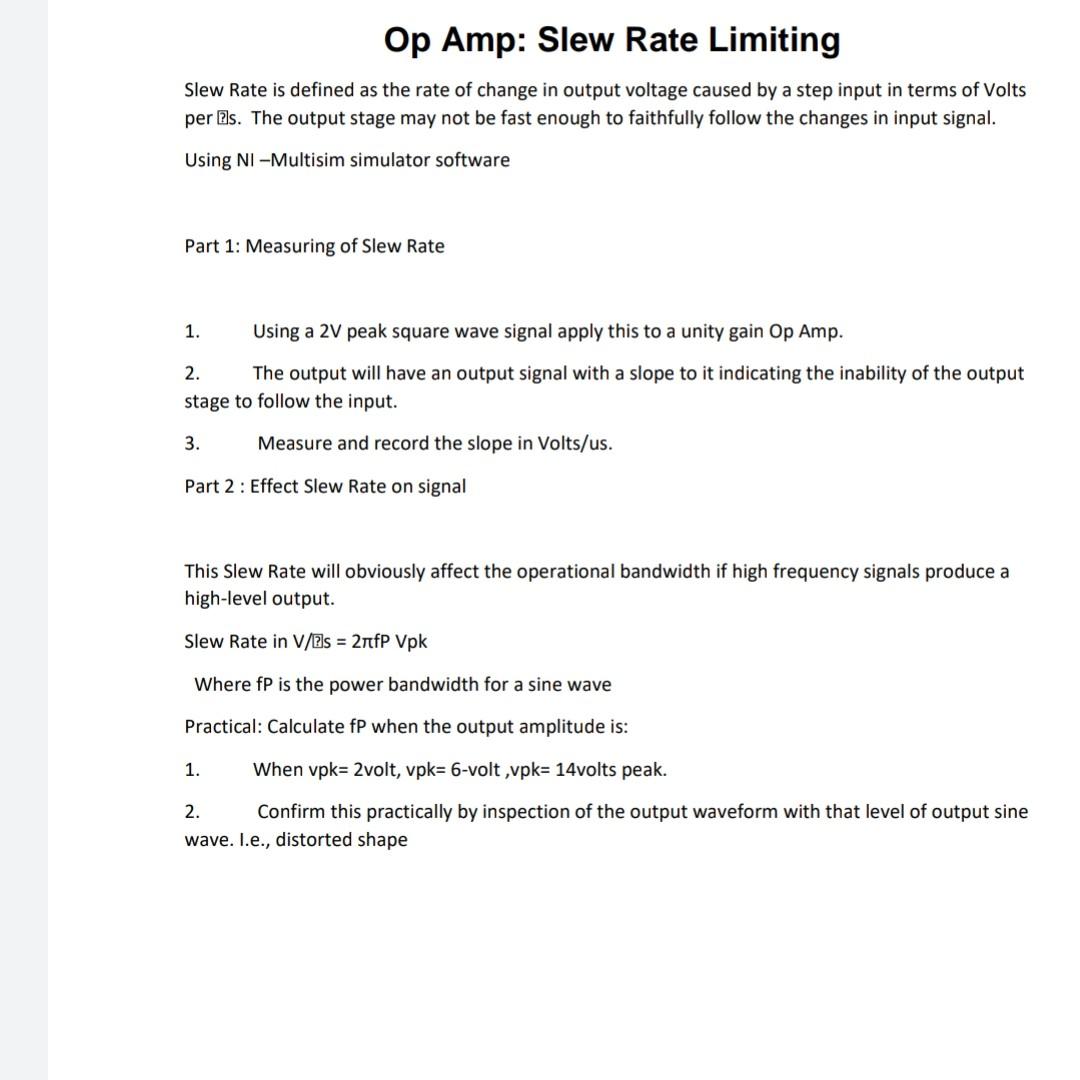 solved-op-amp-slew-rate-limiting-slew-rate-is-defined-as-chegg