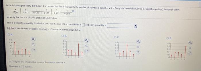 Solved In the following probability distribution the random | Chegg.com