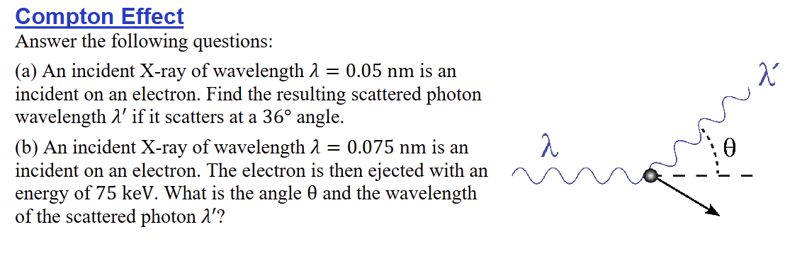 Solved Compton EffectAnswer the following questions:(a) An | Chegg.com
